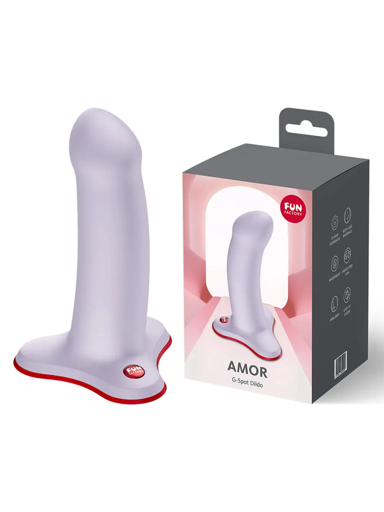Lilac FUN FACTORY Amor displayed beside its original branded retail packaging