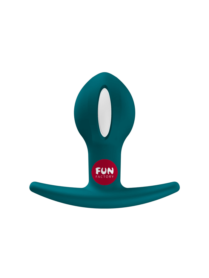 Petrol FUN FACTORY B Balls Uno weighted silicone anal plug with an oval body and broad curved safety base