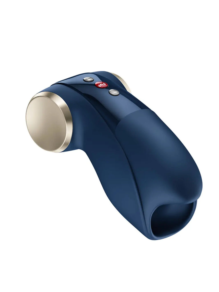 FUN FACTORY Cobra Libre II in night blue angled view with smooth silicone finish and compact ergonomic profile.