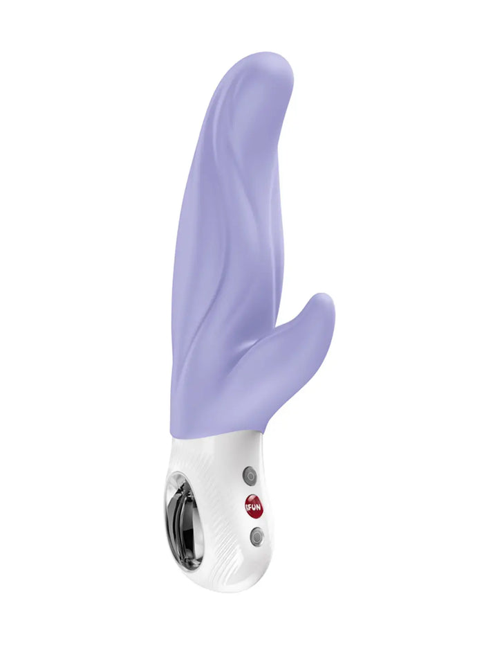 Lilac FUN FACTORY Lady Bi rabbit vibrator with a long curved shaft, flexible external arm and LOOP handle