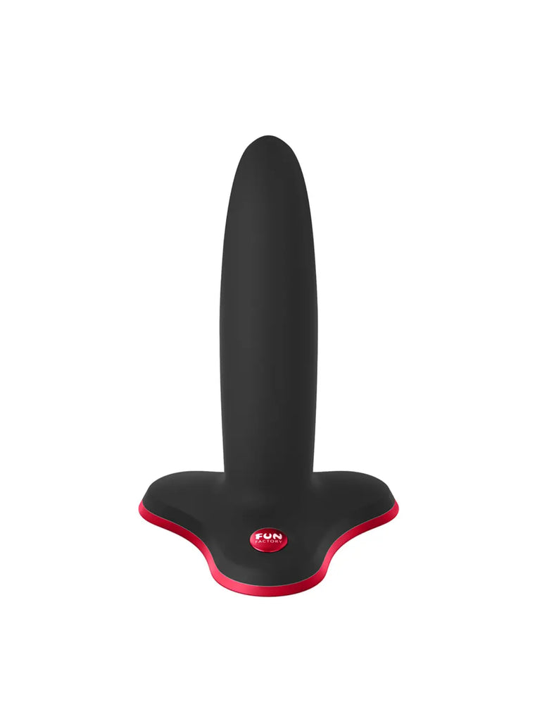 Front view of the Black Fun Factory Limba Flex S bendable silicone dildo
