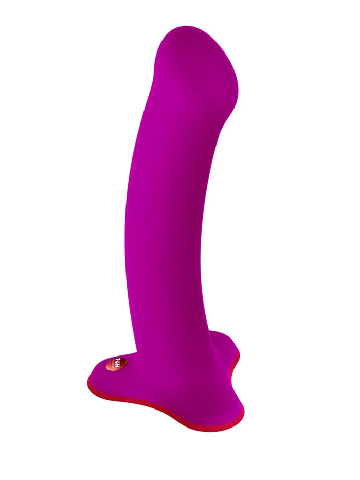 Blackberry FUN FACTORY Magnum silicone dildo with a long curved shaft and low-profile suction base