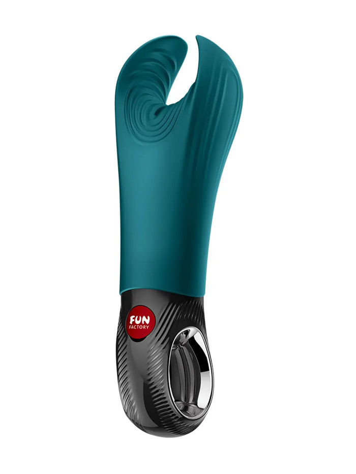 FUN FACTORY Manta in bottle green main view showing textured silicone wings and ergonomic handle.