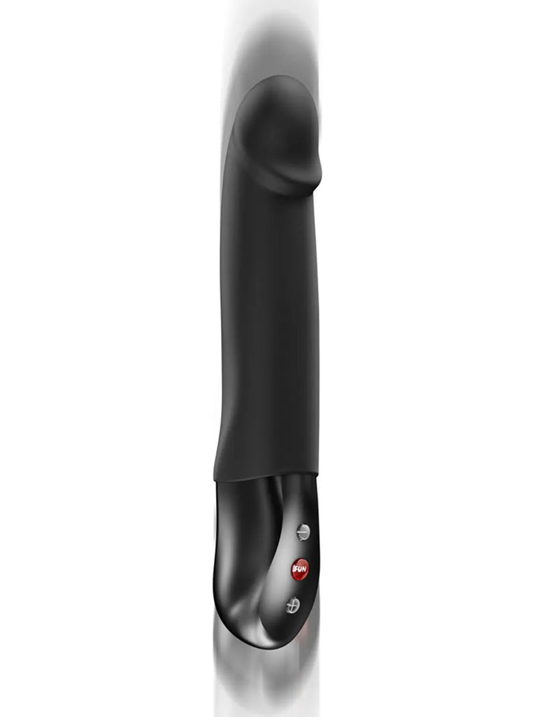 Black FUN FACTORY Stronic Real demonstrating its automatic forward-and-back pulsating movement