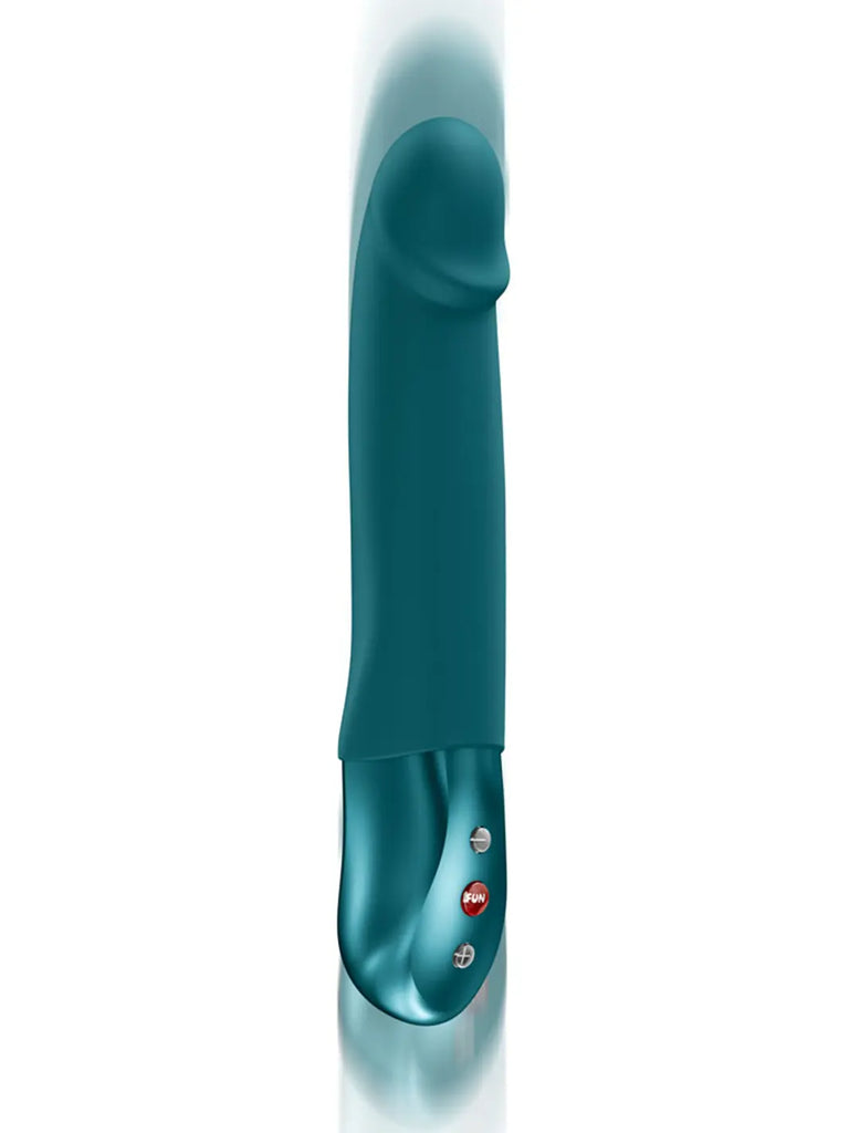 Petrol FUN FACTORY Stronic Real showing its rhythmic pulsating motion and angled silicone head